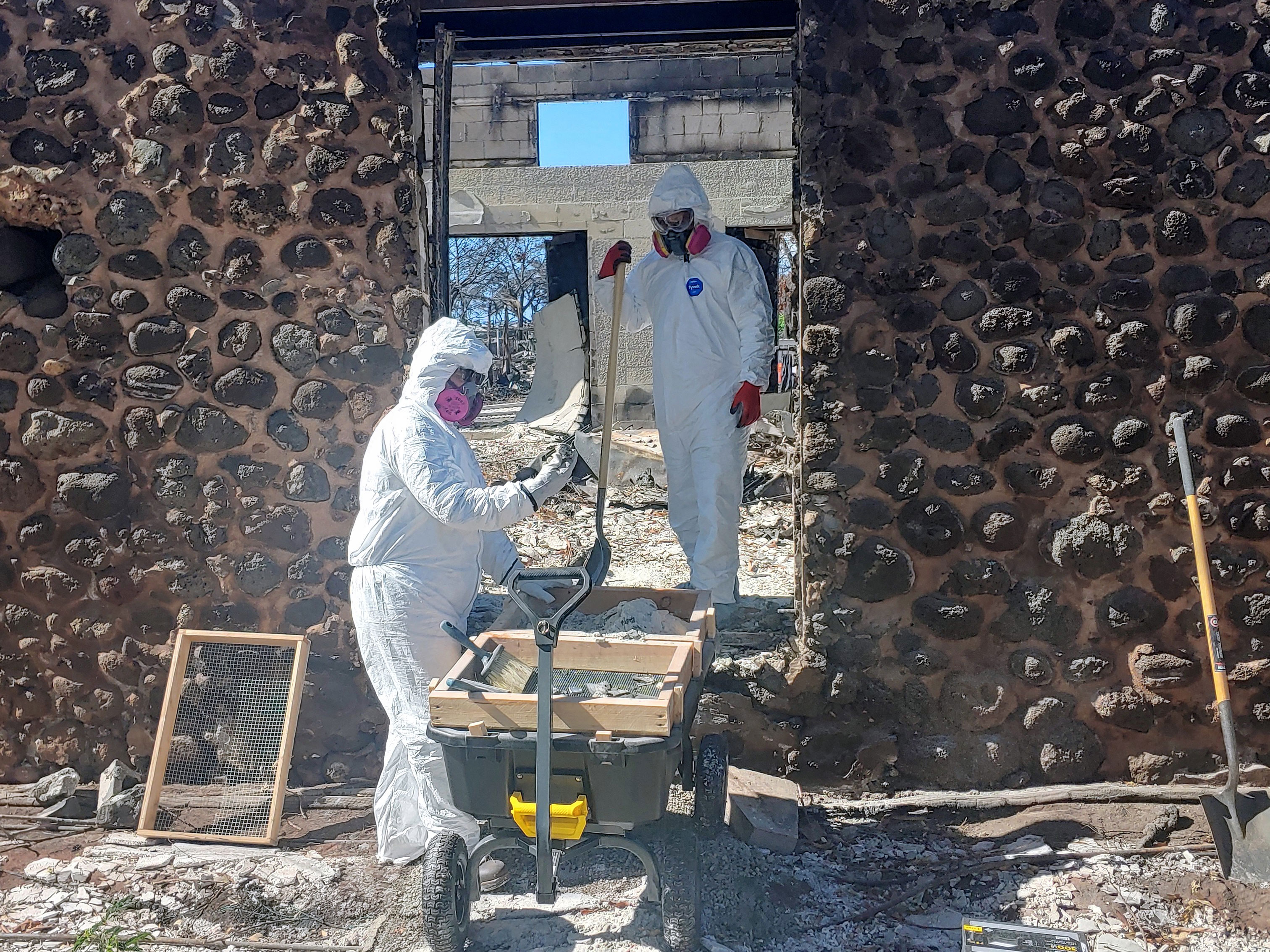 image of artifact recovery at Hale Aloha in Lahaina.