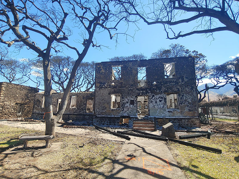 image of Baldwin House Museum after fire.