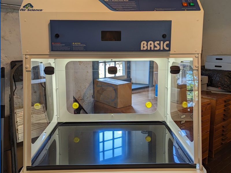 image of fume hood used for artifact collections in Lahaina.