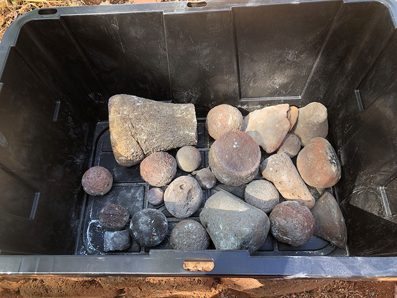 image of Native Hawaiian stone artifacts recovered from the burned area in Lahaina