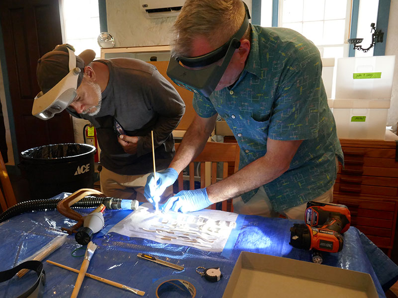 image of Lahaina Restoration Foundation staff training in artifact collection care