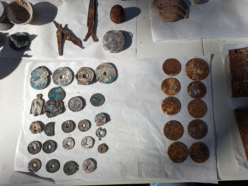 image of Chinese coins recovered from the Wo Hing Chinese Museum in Lahaina.